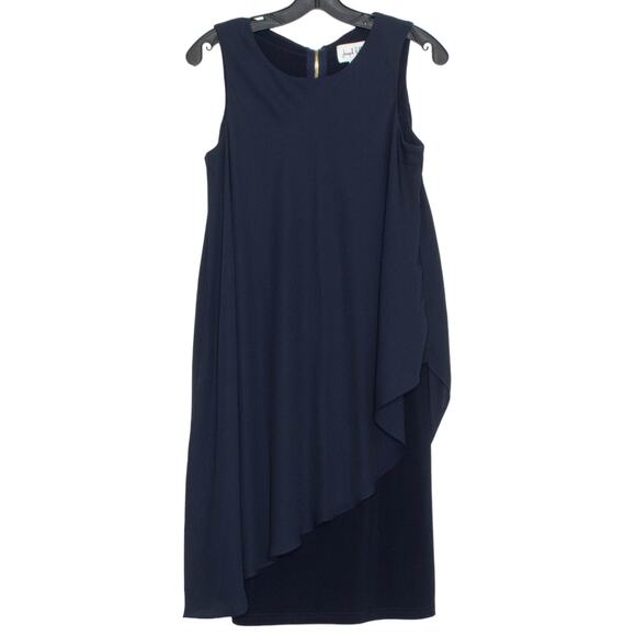 Joseph Ribkoff Womens Dress Sleeveless Layered Knee Length Career Blue Size 6 FH - Picture 1 of 3
